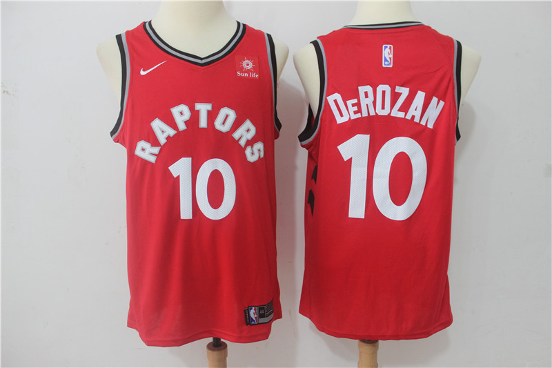 2019 Men Toronto Raptors 10 Derozan Red Game Nike NBA Jerseys